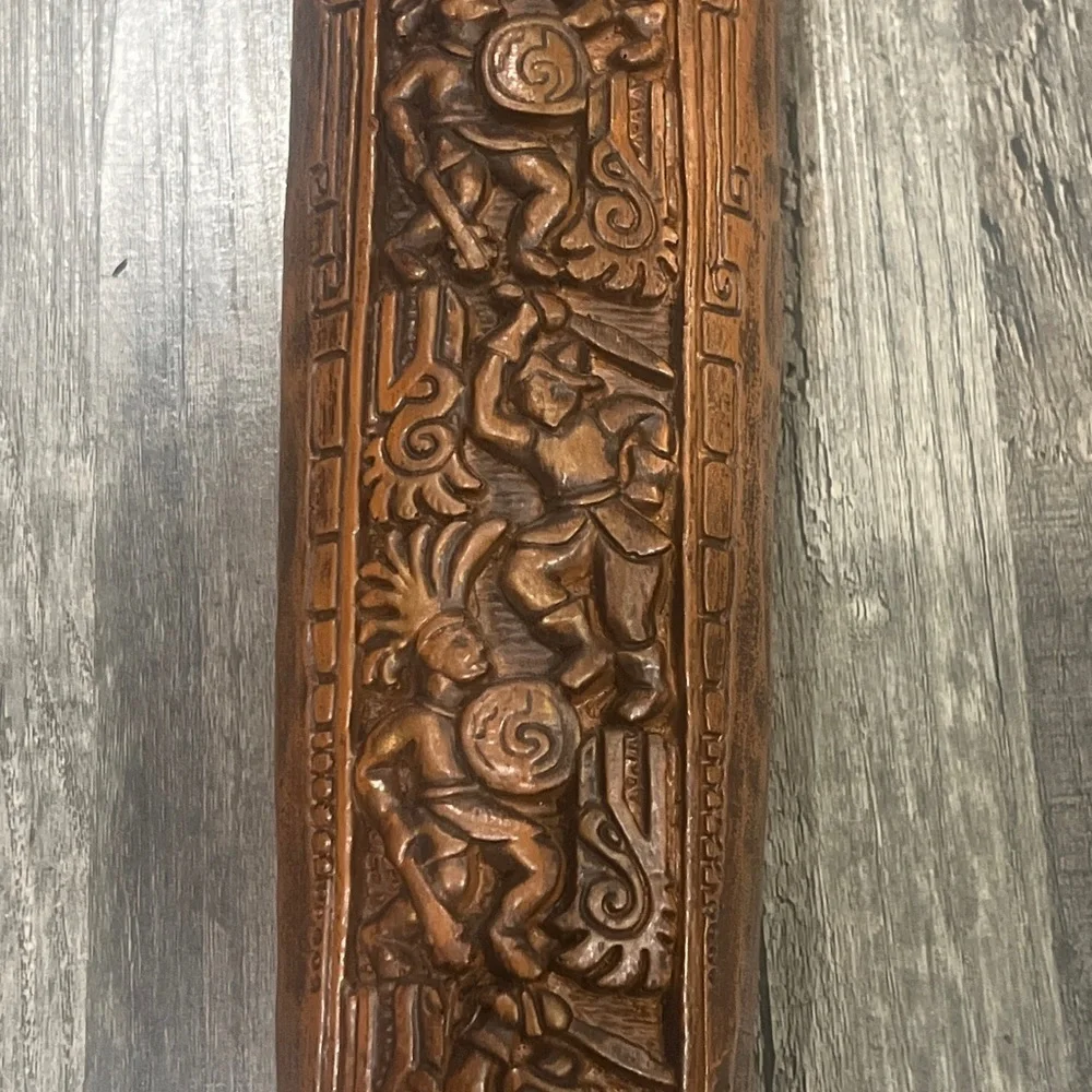 Large Hand-Carved Wooden Spoon - Brown